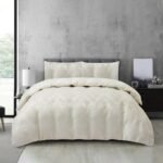 Jacquard 3 Pcs Quilt Cover Set Design - Damask Ivory