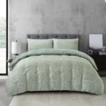 Jacquard 3 Pcs Quilt Cover Set - Botanical Sage Green