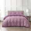 Jacquard 3 Pcs Comforter Set Design - Damask Mauve