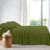 2000TC Super Soft Bamboo Sheet Set - Olive Green
