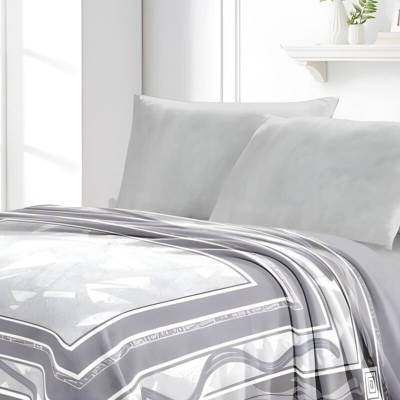 Super Soft 4kg 220 x 240 Mink Blanket - Geometric Grey - Image 2