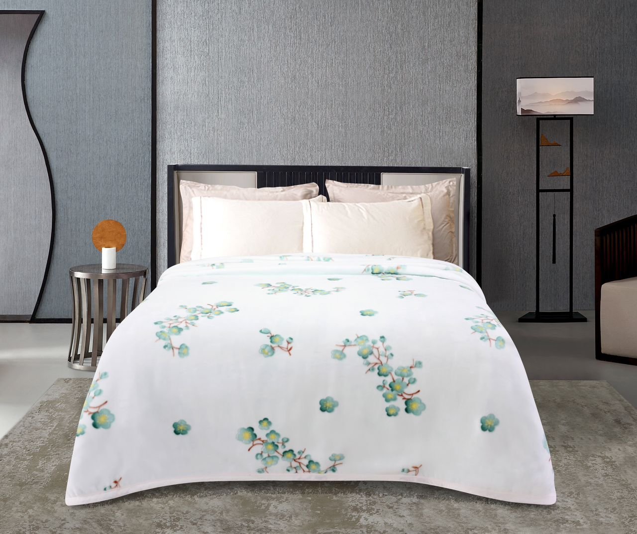Super Soft 4kg 220 x 240 Mink Blanket - Botanical Blossoms