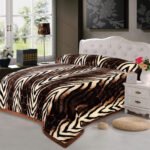 Super Soft 4kg 220 x 240 Mink Blanket - Brown Zebra Stripes