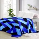 Super Soft 4kg 220 x 240 Mink Blanket - Geometric blue and black