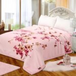 Super Soft 4kg 220 x 240 Mink Blanket - Light Pink Floral