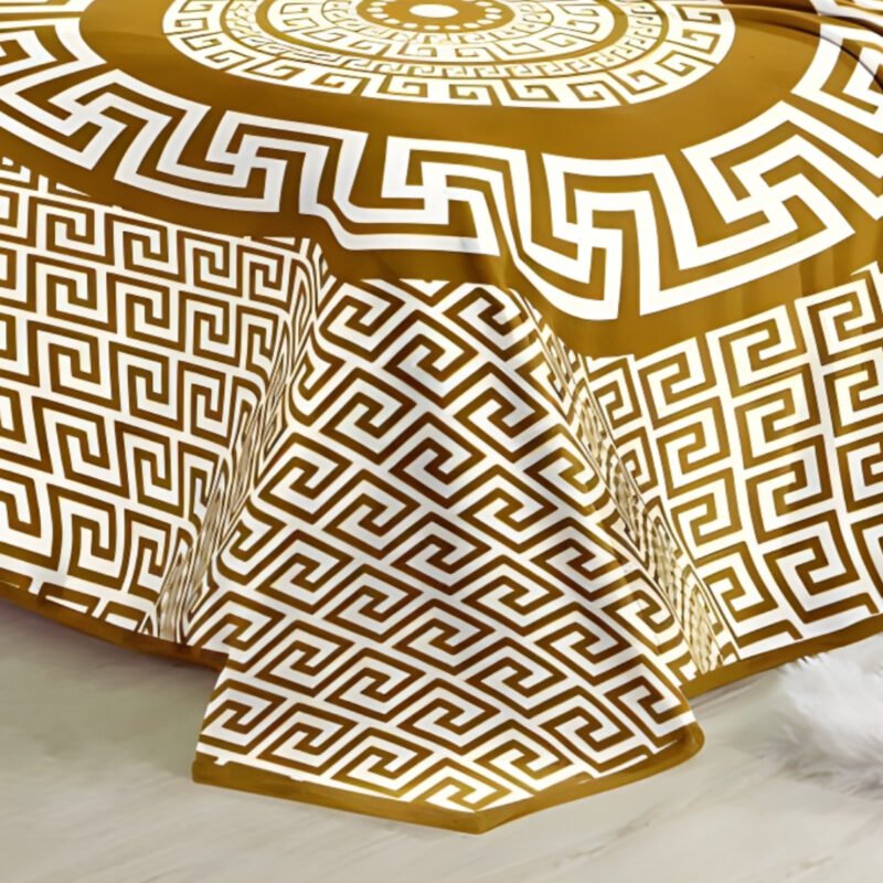 Super Soft 4kg 220 x 240 Mink Blanket - Golden Yellow Greek Key - Image 3