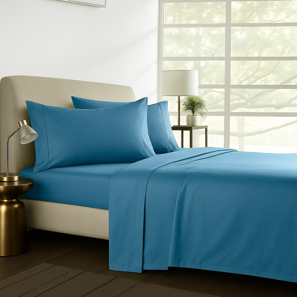 1000TC Pure Egyptian Cotton Sheet Set - Cool Blue
