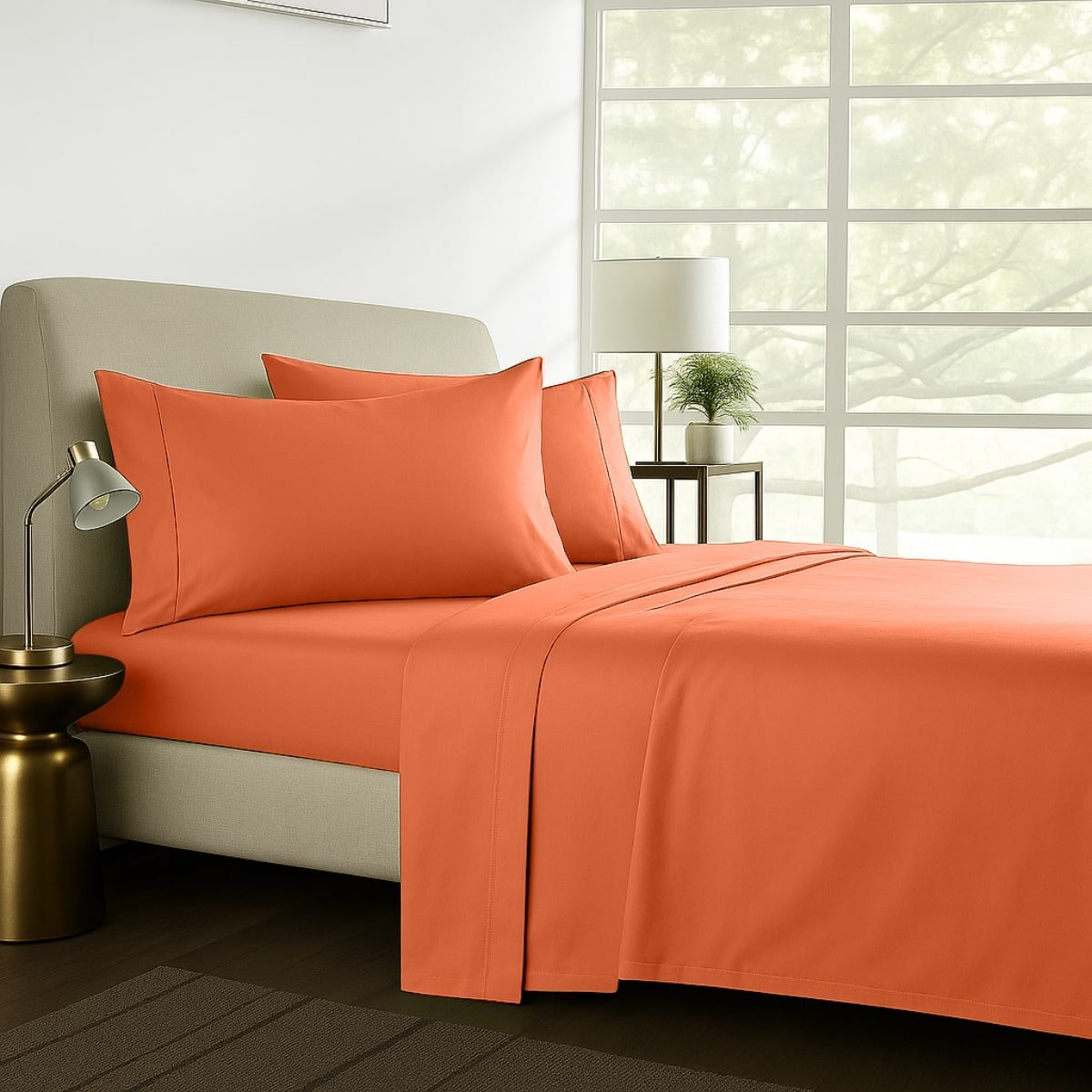 1000TC Pure Egyptian Cotton Sheet Set - Orange
