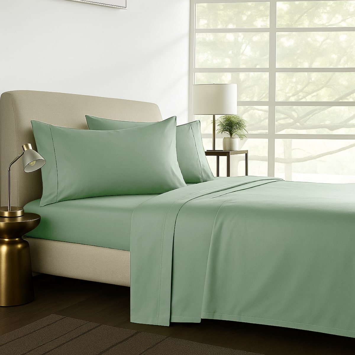 1000TC Pure Egyptian Cotton Sheet Set - Sage Green