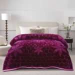Super Soft 4kg Mink Blanket - Purple Floral Hexa Design