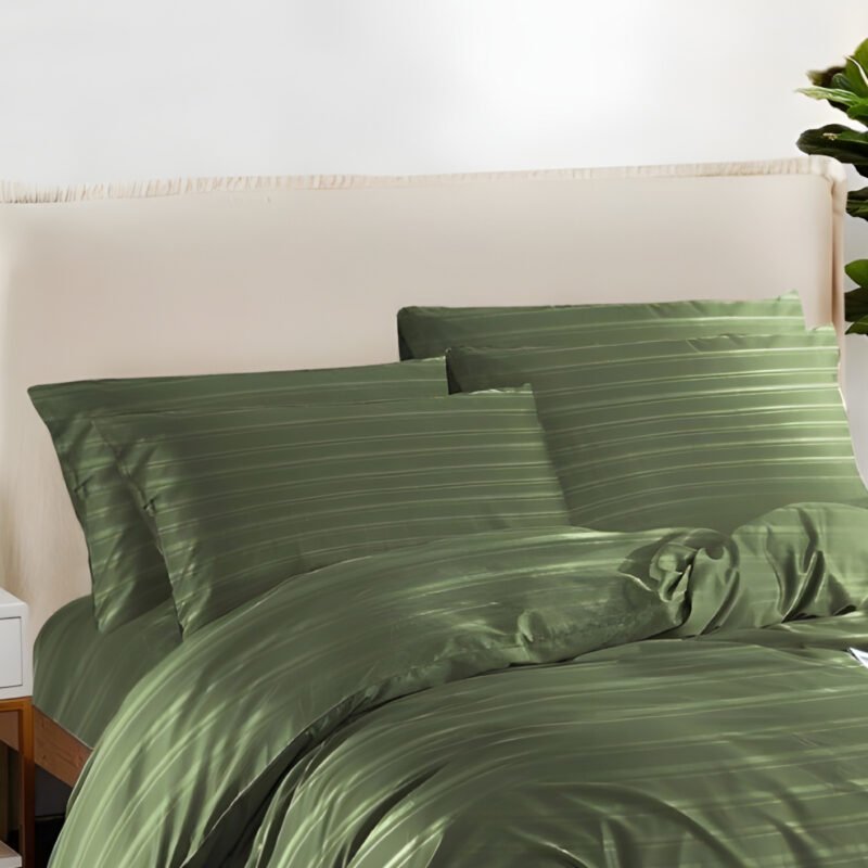 1500TC Cotton Rich 6pcs Quilt Cover - Sage Green - Image 2