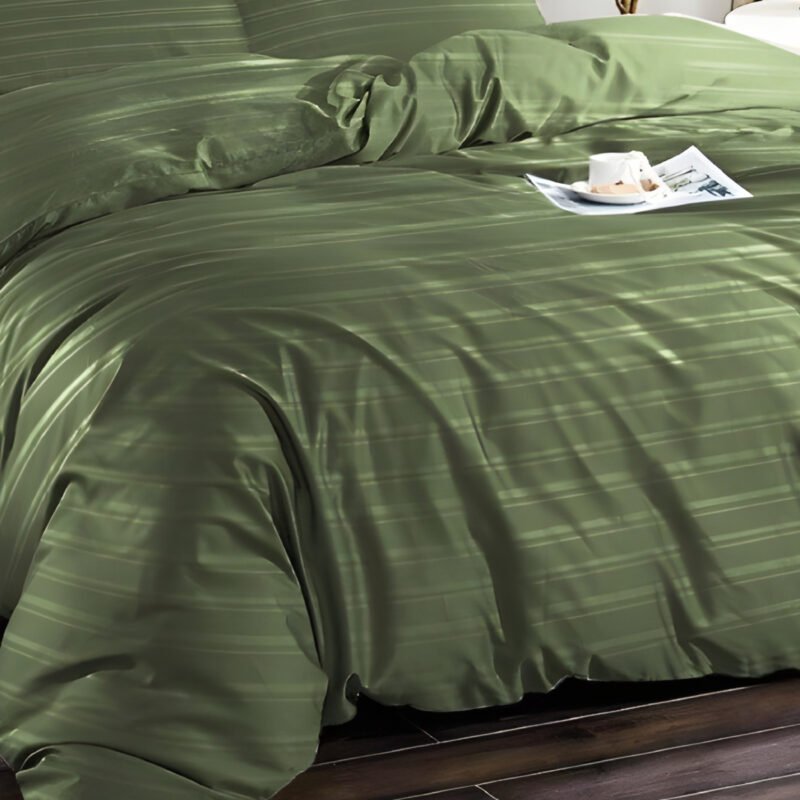 1500TC Cotton Rich 6pcs Quilt Cover - Sage Green - Image 3
