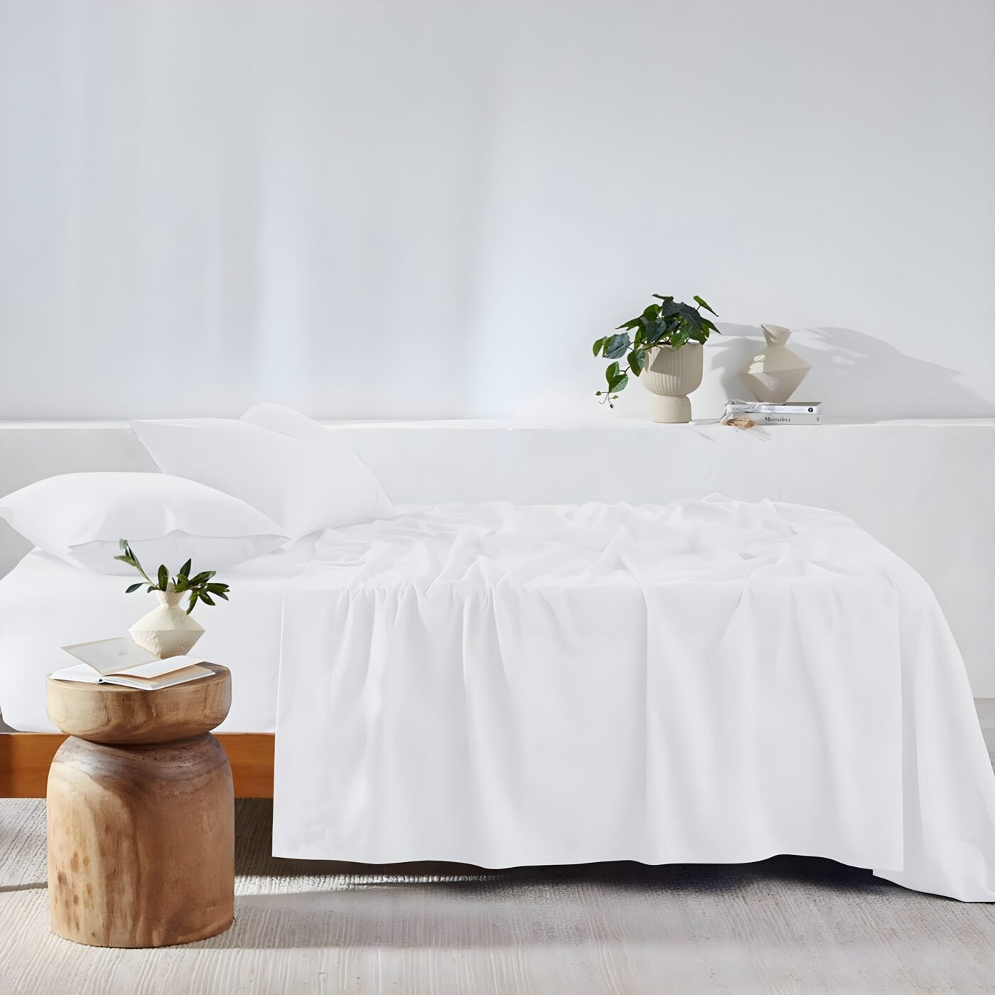 Winter Flannelette Sheet Sets - White