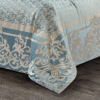 10 Pcs Luxury Bedding Gift Set - Teal Blue Damask