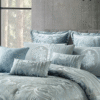 10 Pcs Luxury Bedding Gift Set - Damask Silver Blue