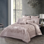 10 Pcs Luxury Bedding Gift Set - Dusty Pink Damask