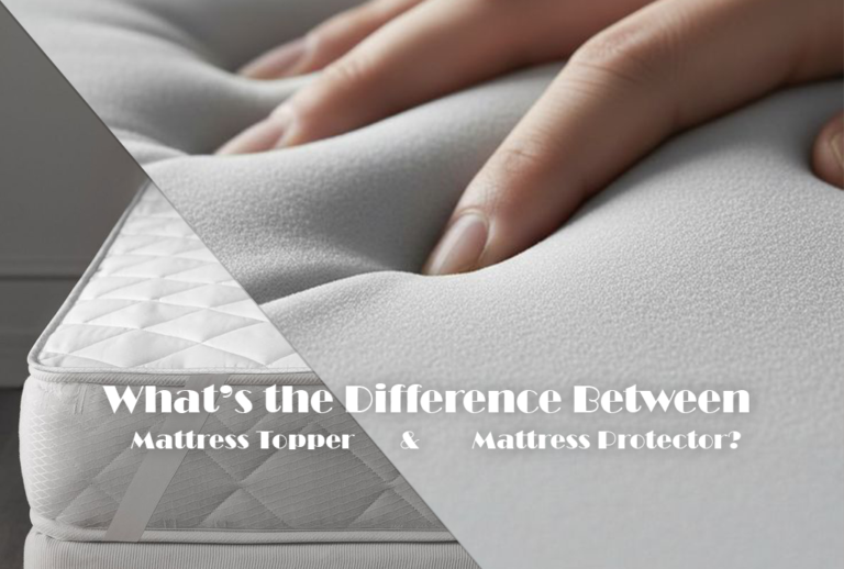 Mattress topper vs mattress protector comparison showing bedding layers and differences in comfort and protection